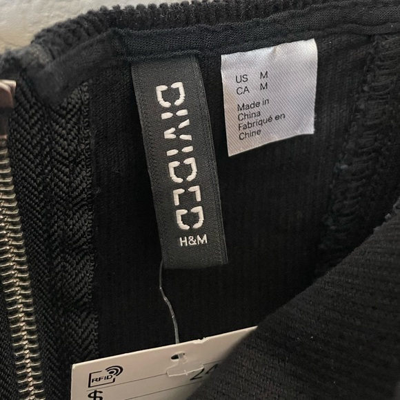 DIVIDED by H&M Corduroy Black Mini Dress Size Small, NWT - Picture 8 of 9